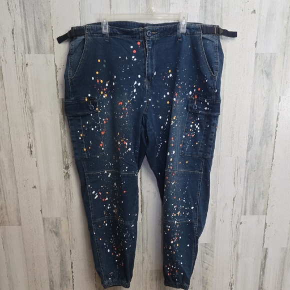 Ashley Stewart Denim - ashley stewart paint splatter jeans